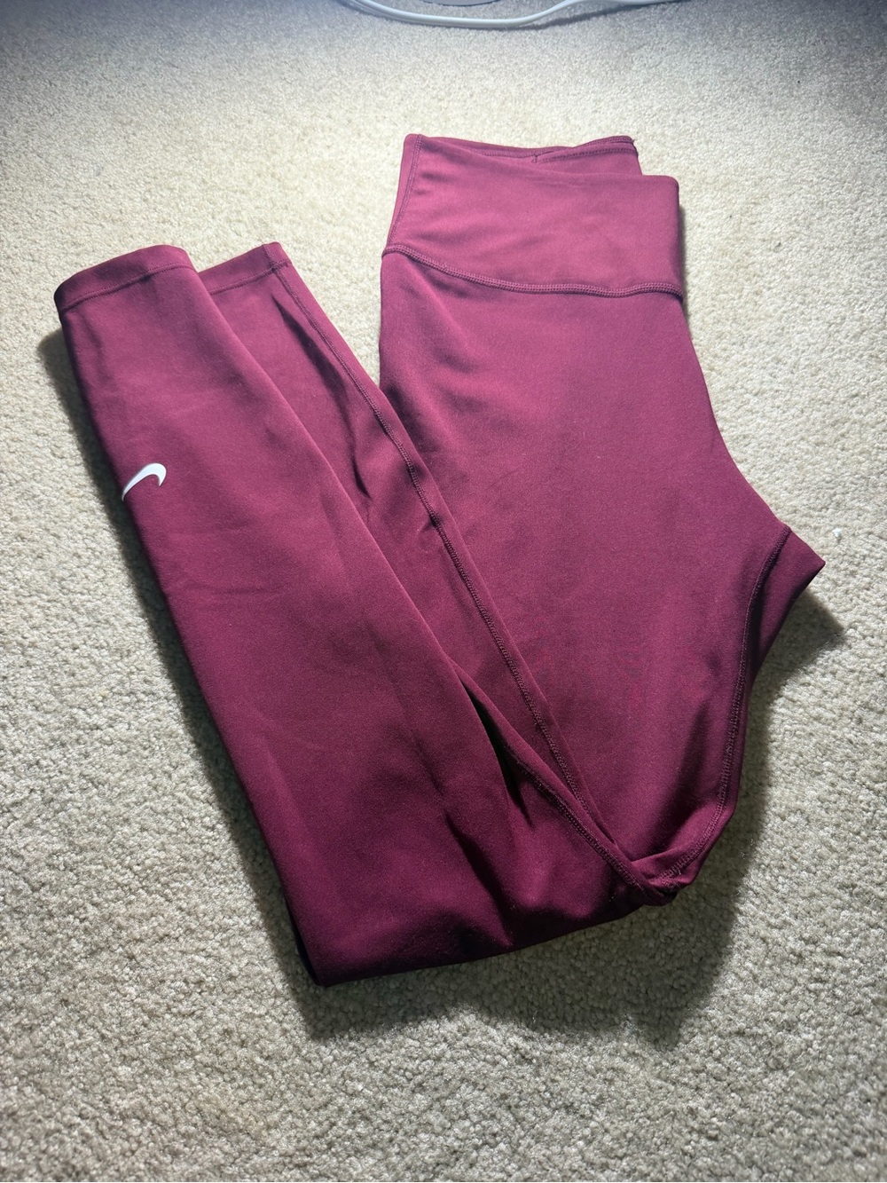 Nike Kids Burgundy Performance Leggings